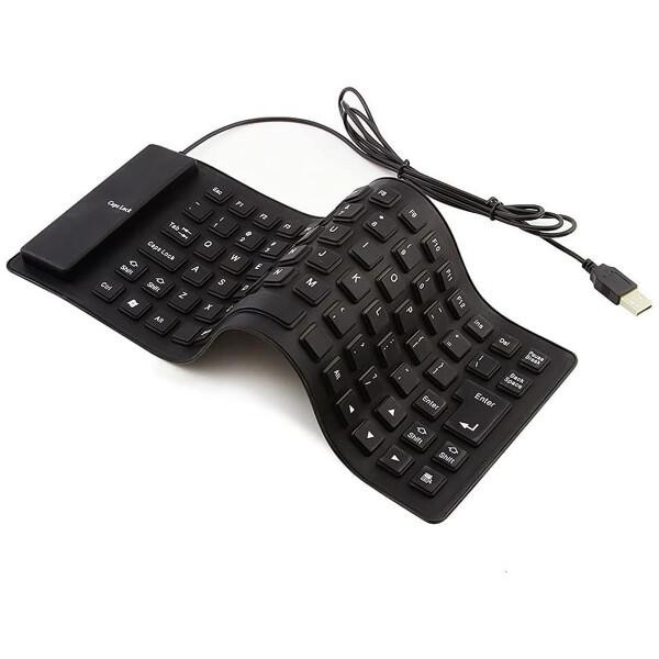 Teclado Flexible Con Cable Ledstar Wb-86 NEGRO