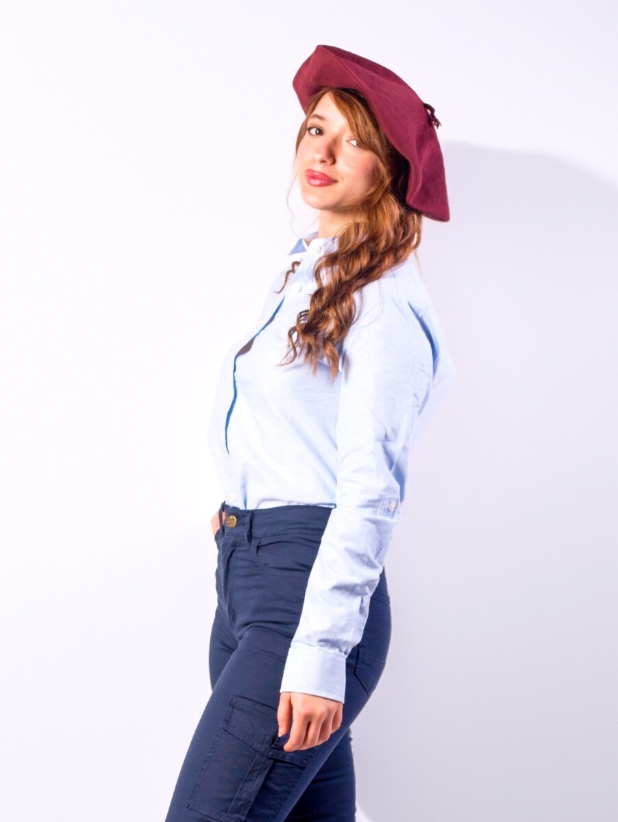 Camisa dama - celeste liso 