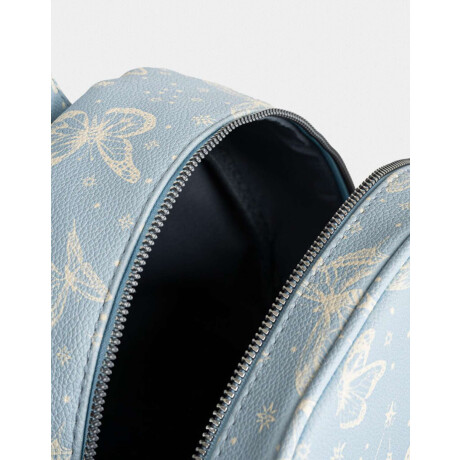 Mochila Cuerina Mariposas Azul Celeste