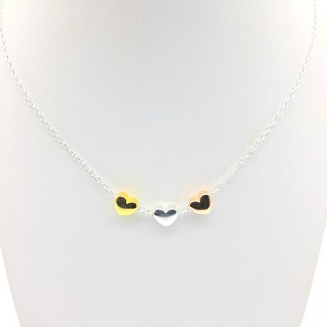 Conjunto de cadena de plata 95 con corazones . Conjunto de cadena de plata 95 con corazones .