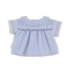 SS25.BM2502 Camisa Niños Jean De Manga Corta Con Cuello Volado Piupiuchick - 12 Meses