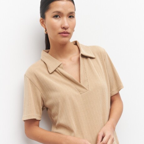 REMERA POLO Beige Melange