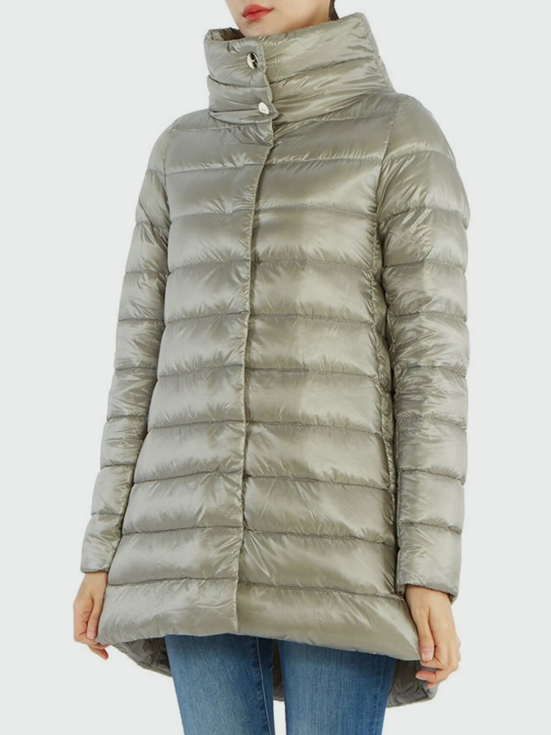 Herno-Chaqueta de nylon rellena de plumas, Amelia Gris