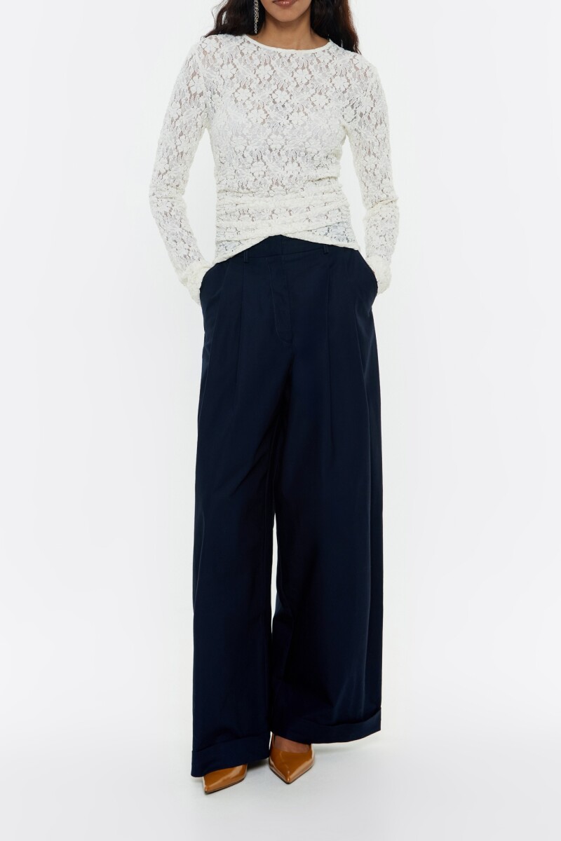 PANTALON CAMPANA PINZAS AZUL M Azul