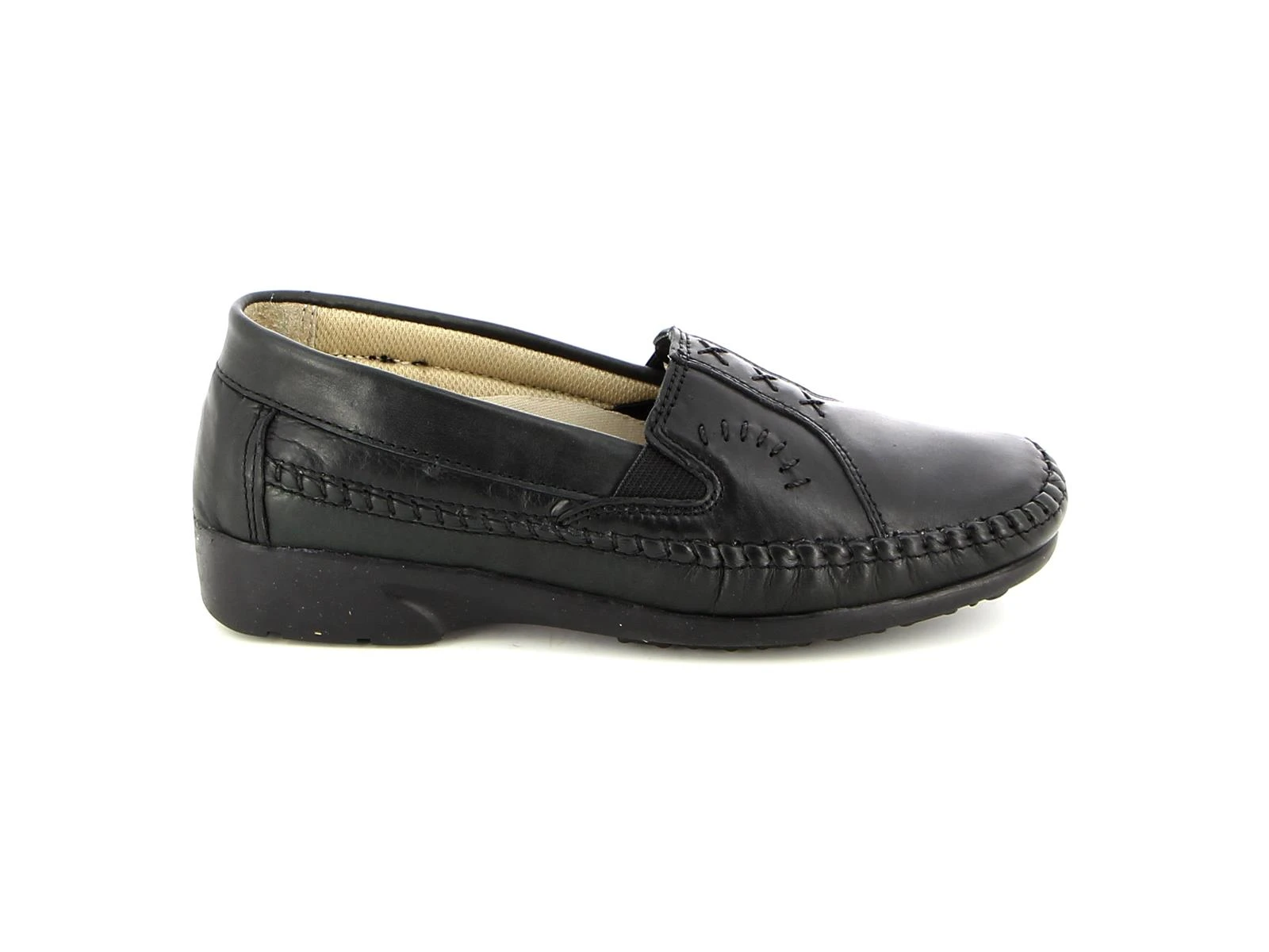 Mocasin Country de Mujer C/cost Napa Suela 24 Hs Xxx - Negro 