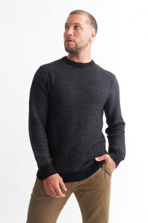 Sweater melange NEGRO