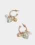 Aros Argollas Con dije de vidrio Aros Argolla Con Dije De Vidrio - Dorado