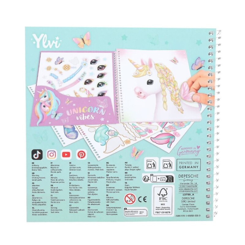 DRESSMU Libro Con Stickers Top Model - Dress Me Up Unicornio