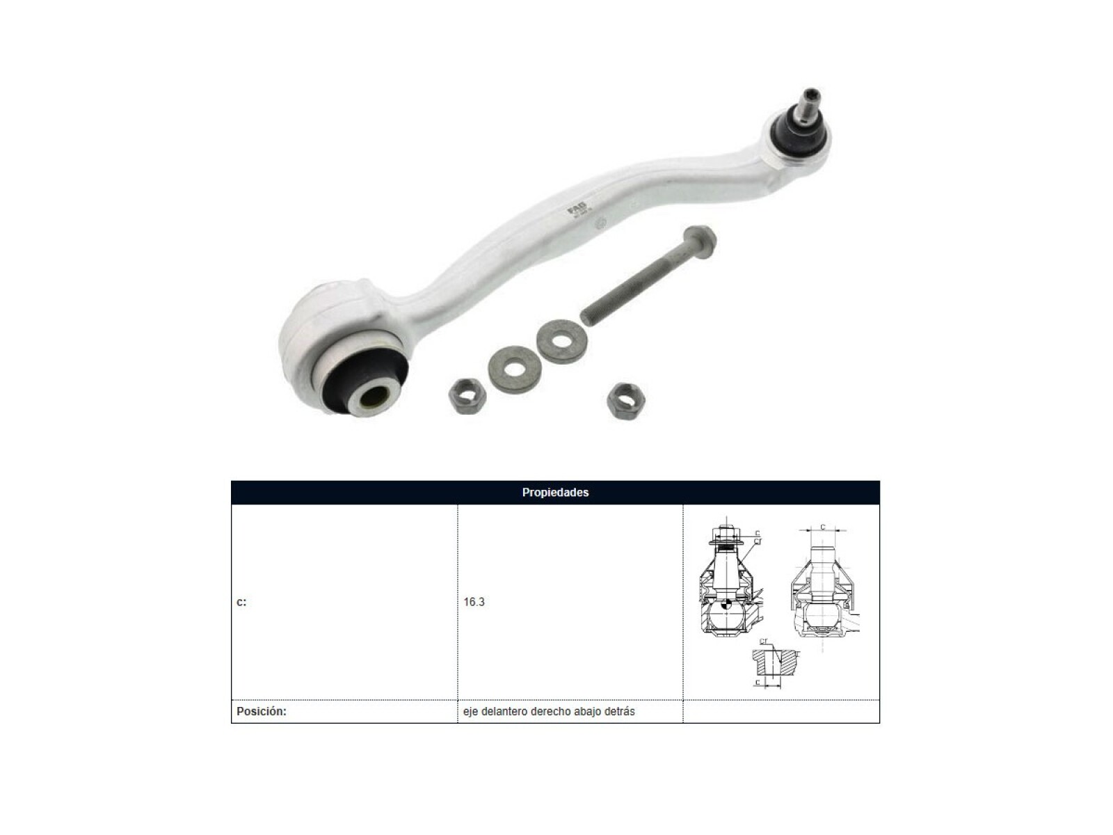 Brazo De Suspension Del Mercedes Benz C 180 Kompressor (W204)/C 250 Cgi (W204)/C 200 Cgi (W204)/C 200 Kompressor (W204) 10-14 D 