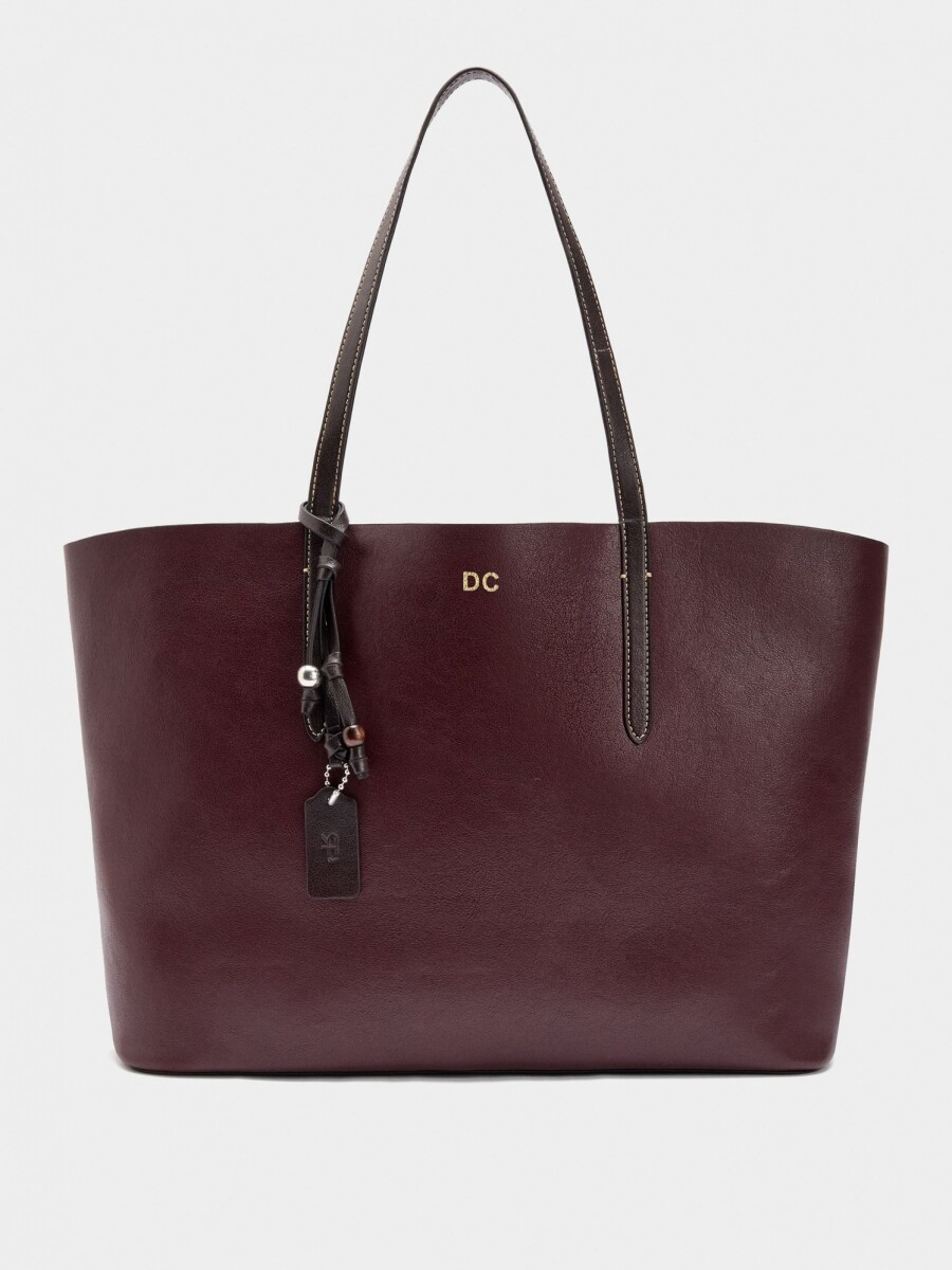 Bolso Shopper Reversible Con Bolsa Extraíble L burdeos
