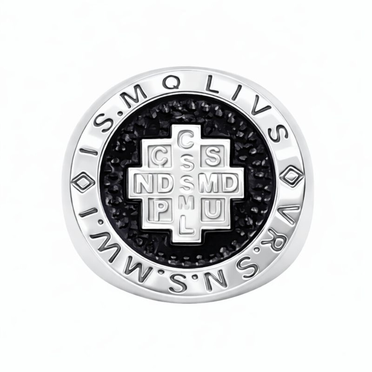 Anillo San Benito - Plata 925 - Resina negra- AN4701 - conpiedra 