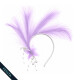 Vincha efecto pluma y aplique Lila