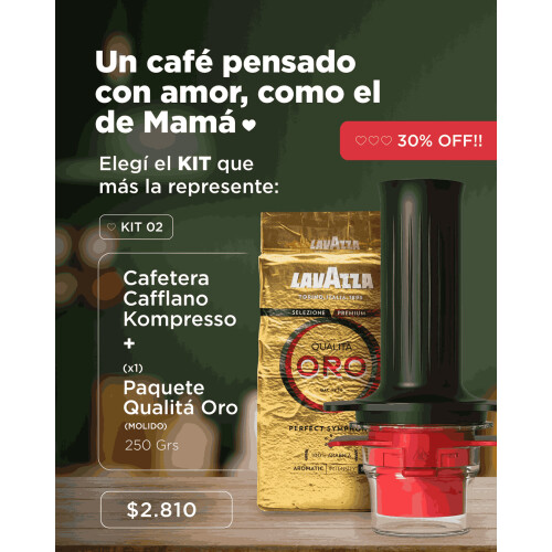 Cafetera cafflano Kompresso + Molido Oro 250 gr Cafetera cafflano Kompresso + Molido Oro 250 gr
