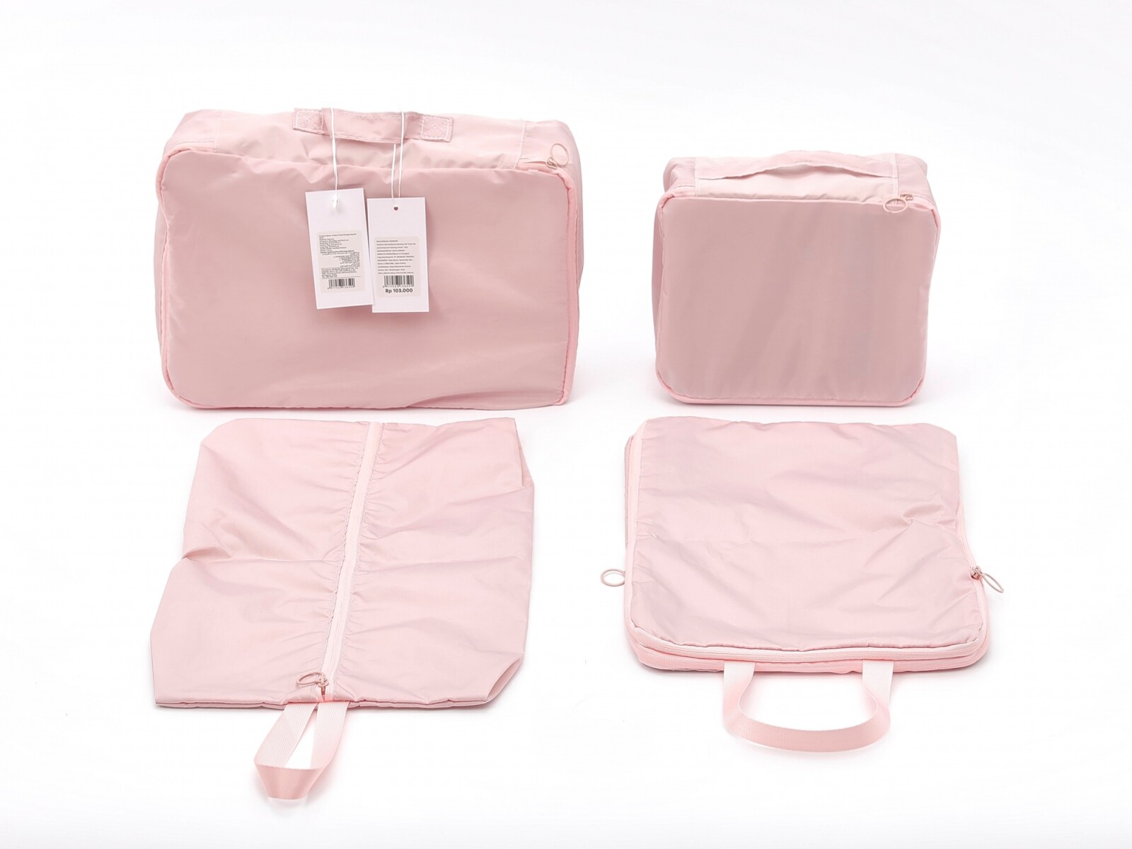 JUEGO DE 4 BOLSAS DE VIAJE (ROSA) 