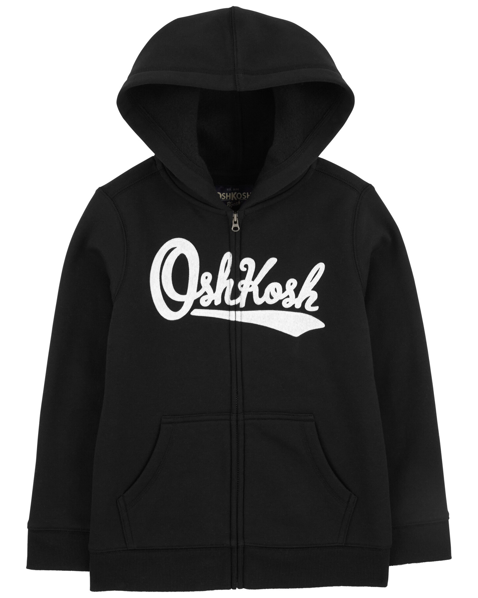 Campera de algodón, con capucha y logo, negra Campera de algodón, con capucha y logo, negra