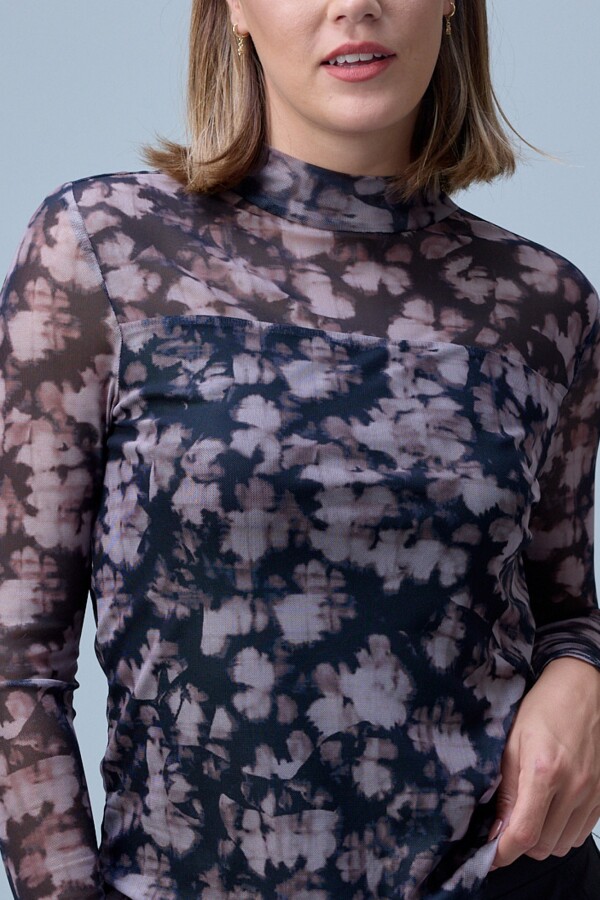 Blusa Microtul Print NEGRO/MULTI