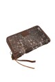 Monedero de piel genuina Marrón