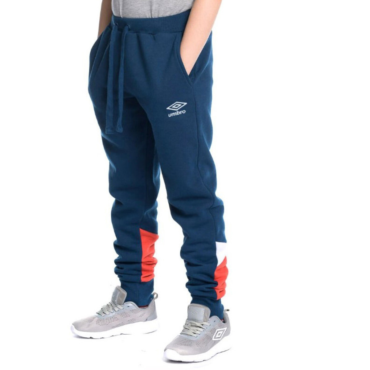 Pantalón Infantil Umbro Former Nacional Junior - Azul Marino - Rojo - Blanco 