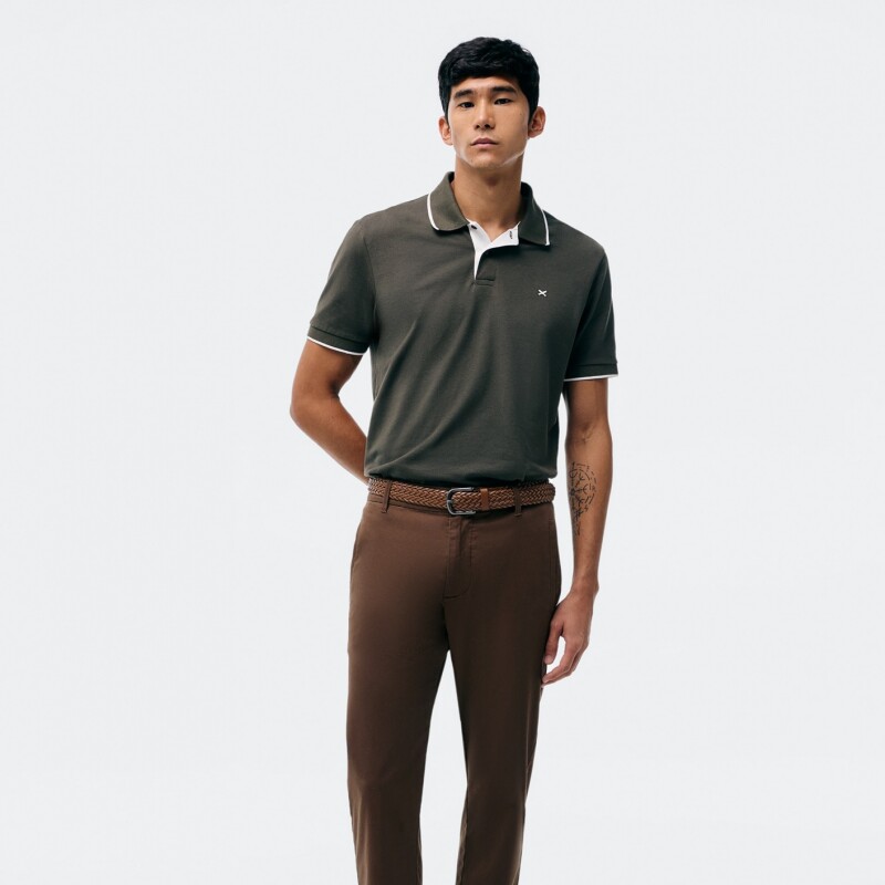 CAMISA POLO MM MASC MARROM