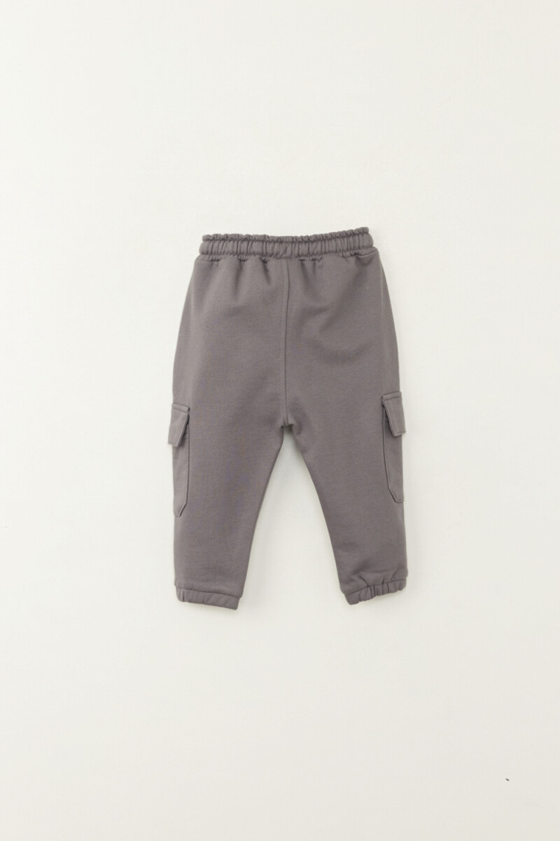 Pantalón deportivo cargo jogger bolsillos Gris Oscuro