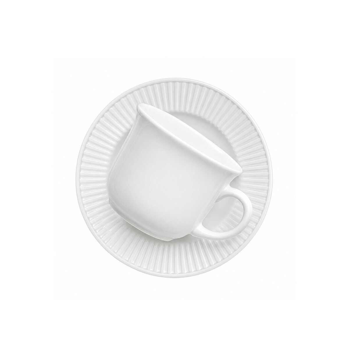 Taza de te con plato Blanco canele 200 ml BIONA 