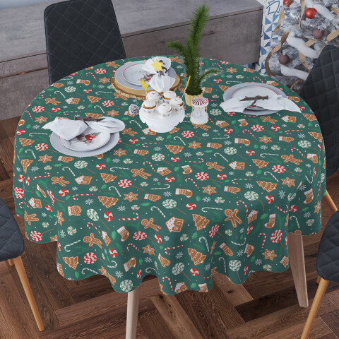 Mantel Bukara Peva Redondo 160 cm Navidad Galletas