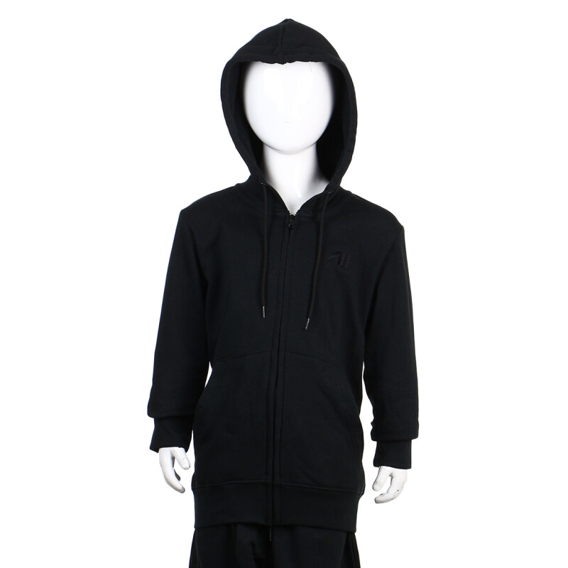 Austral BOYS COTTON JACKET WITH HOOD- BLACK Negro
