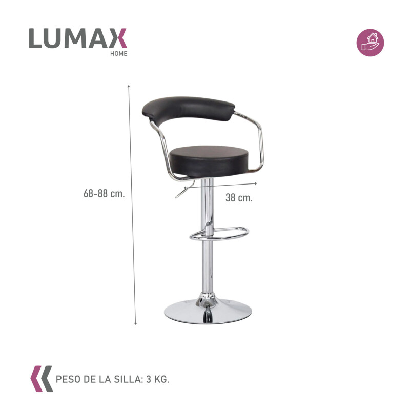 Taburete Kai Ideal para Bar C/Respaldo Negro