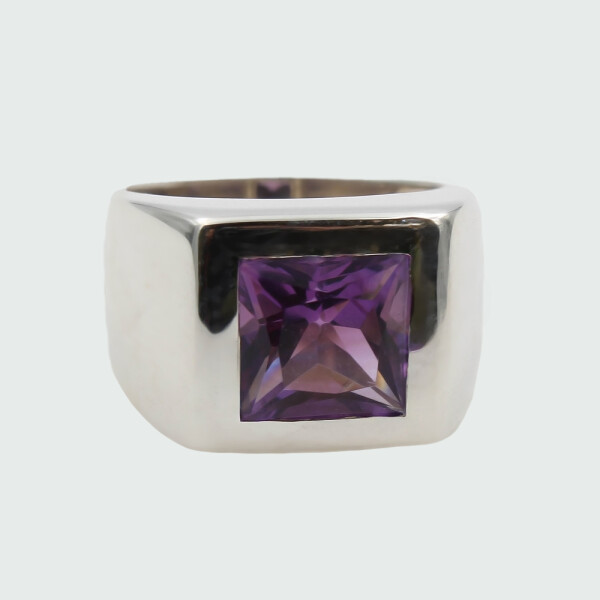 Anillo Heather de plata 925 con amatista carré Anillo Heather de plata 925 con amatista carré