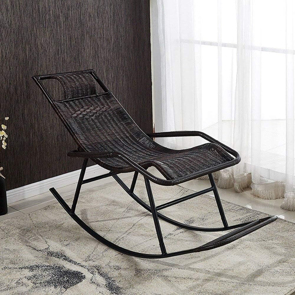 Silla Mecedora Mykonos ratán Negro