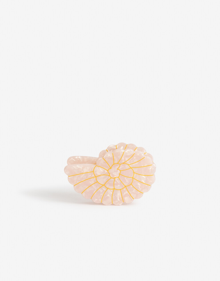 Broche Acrilico Broche Caracol Marino - Rosa Claro