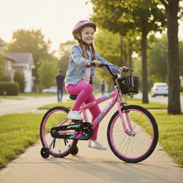 Bicicleta Infantil Sport Rod 20 Canasto Parrilla Guardabarro Rosa 1