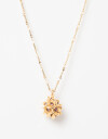 Cadena Corta con Dije Strass Collar Con Charm Floral. - Dorado