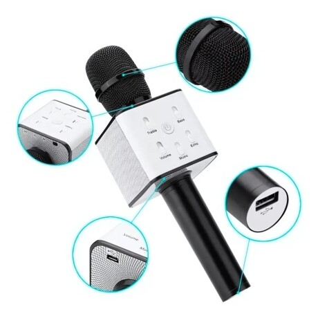 Micrófono Karaoke bluetooth inalámbrico parlante USB Negro