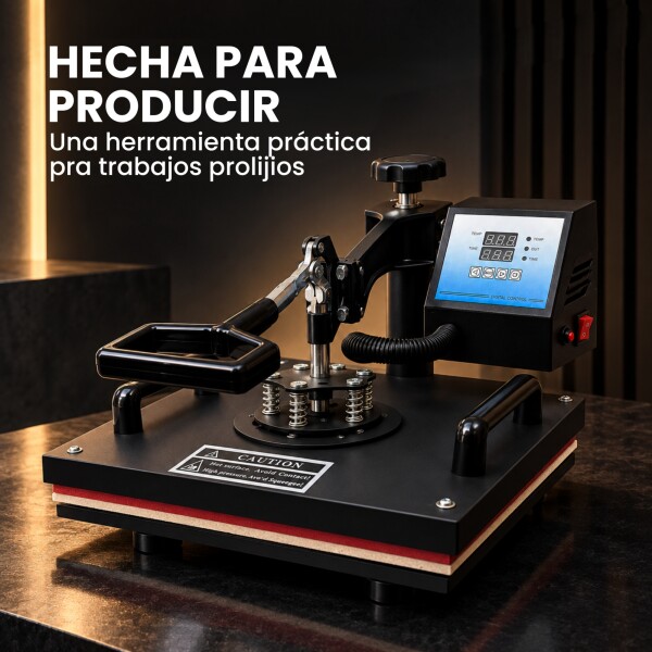 Prensa Térmica Sublimadora 5 En 1 Remeras Tazas Gorros Jarra Color Negro Rojo