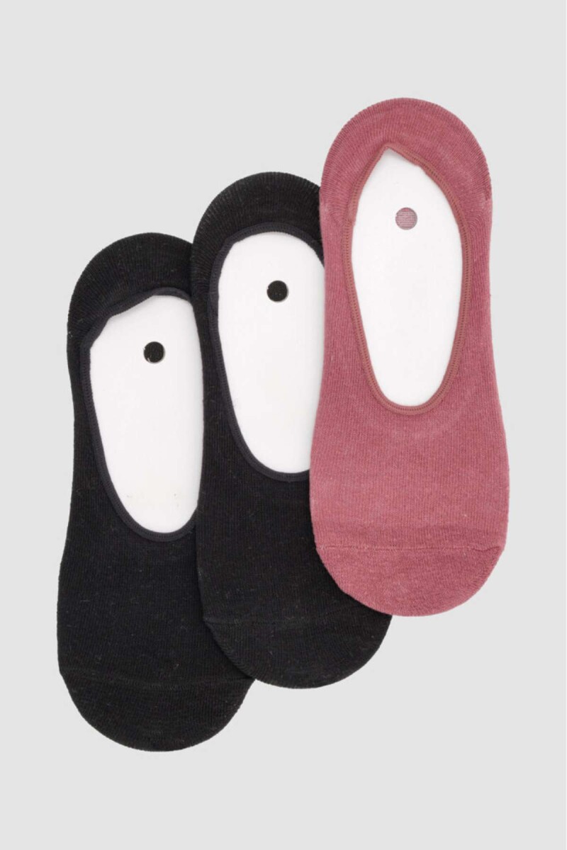 Pack x 3 medias invisible algodón en colores lisos - Variante 40 