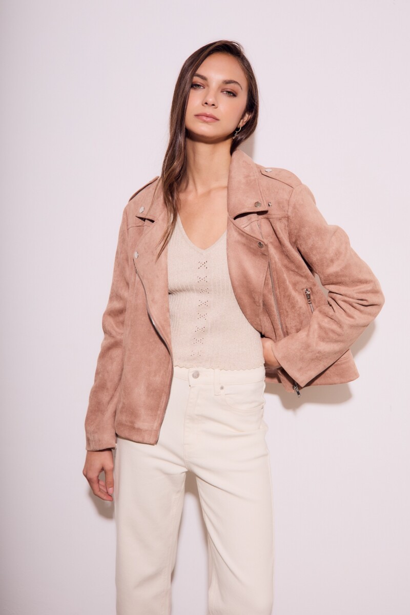 Campera Gamuza Cuero Vegano Mocha