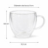 Taza Doble Pared en Vidrio Borosilicato Cap 200 cc Taza Doble Pared en Vidrio Borosilicato Cap 200 cc