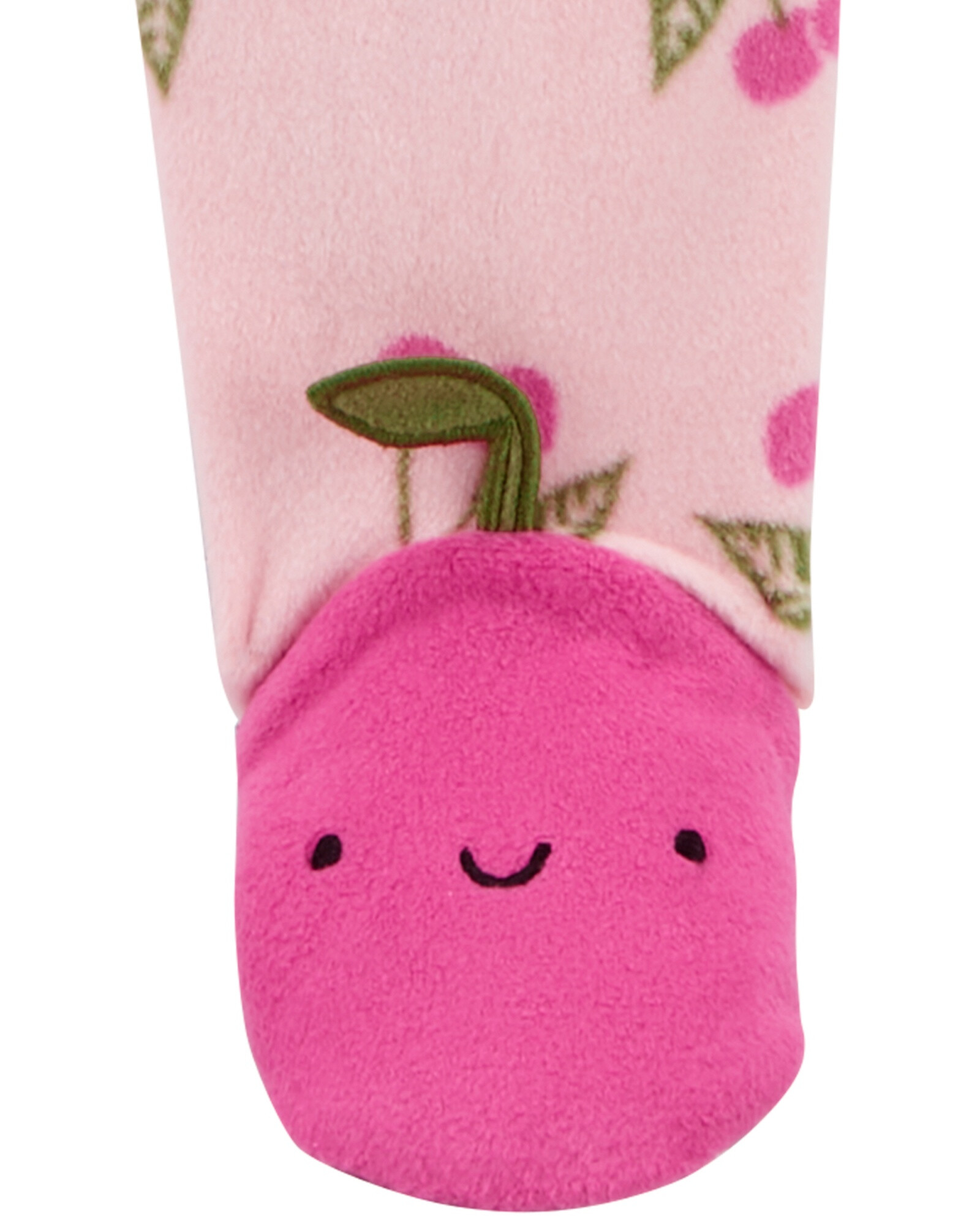 Pijama uno pieza de micropolar, con pie, diseño cerezas Sin color