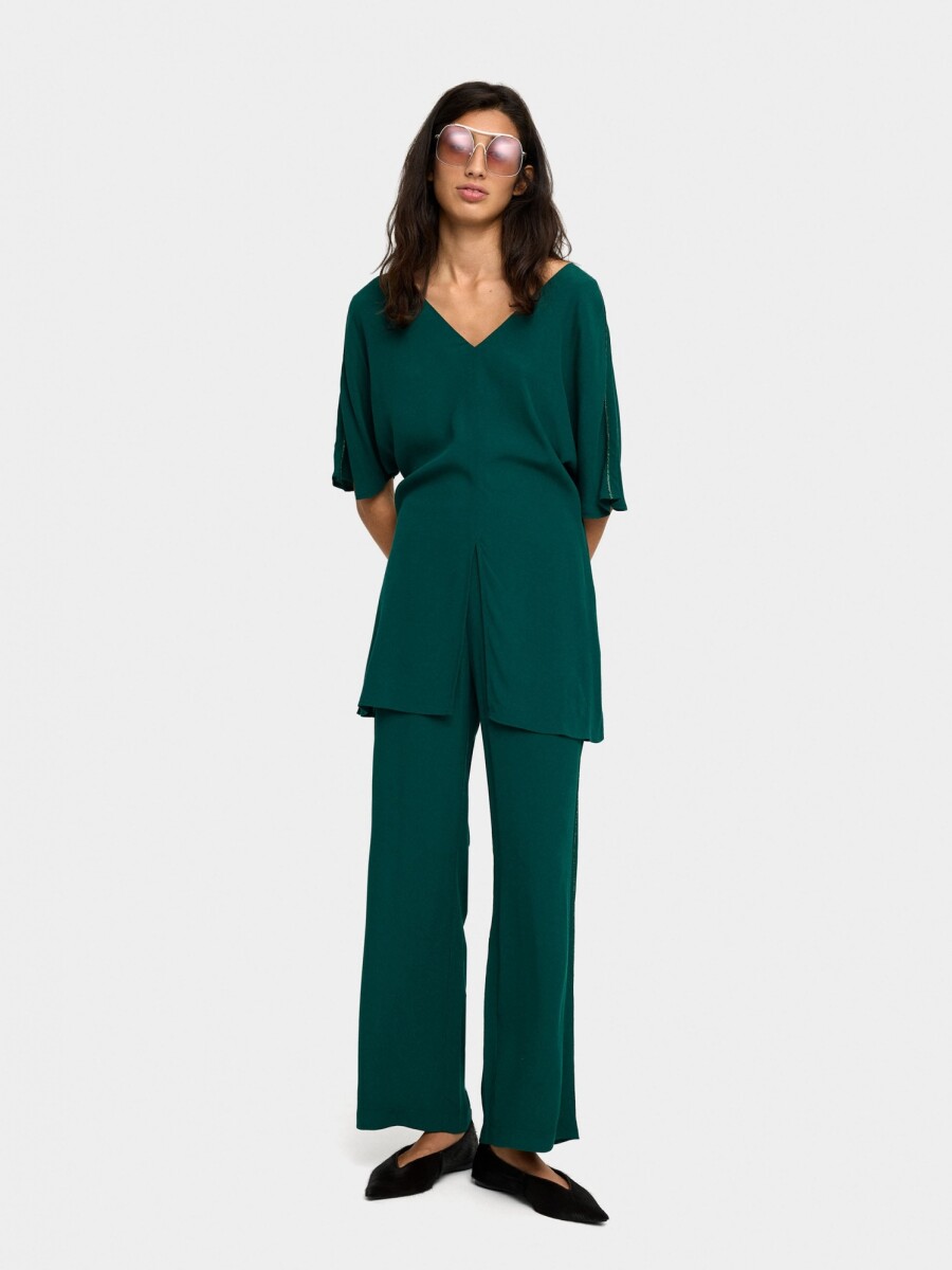 Blusa Larga Detalle Brillante verde