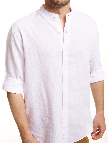 Camisa m/l lino blanco