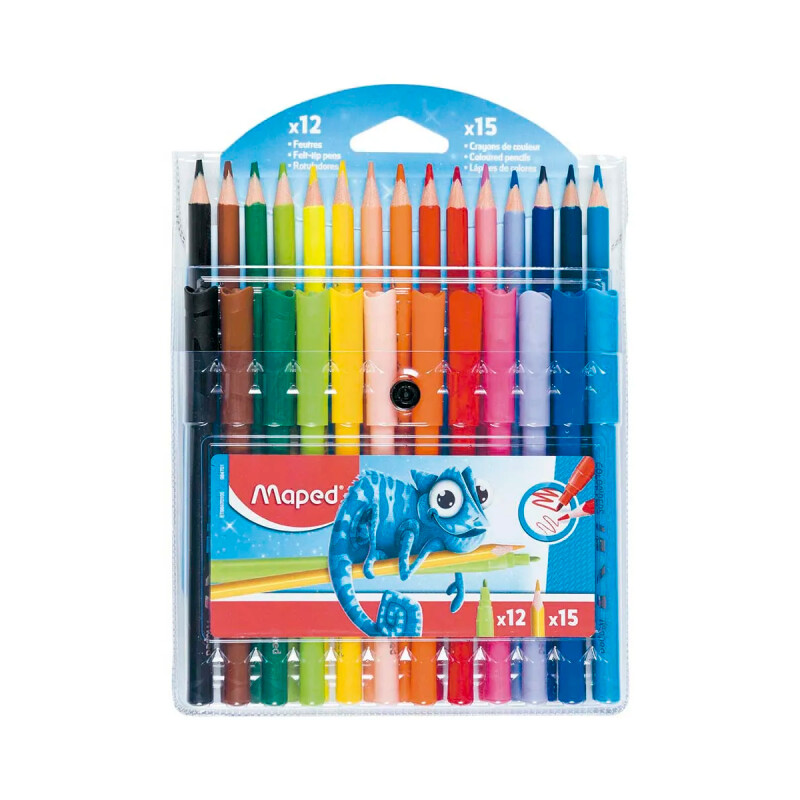 Set Maped 12 marcadores + 15 lápices COLORES SURTIDOS