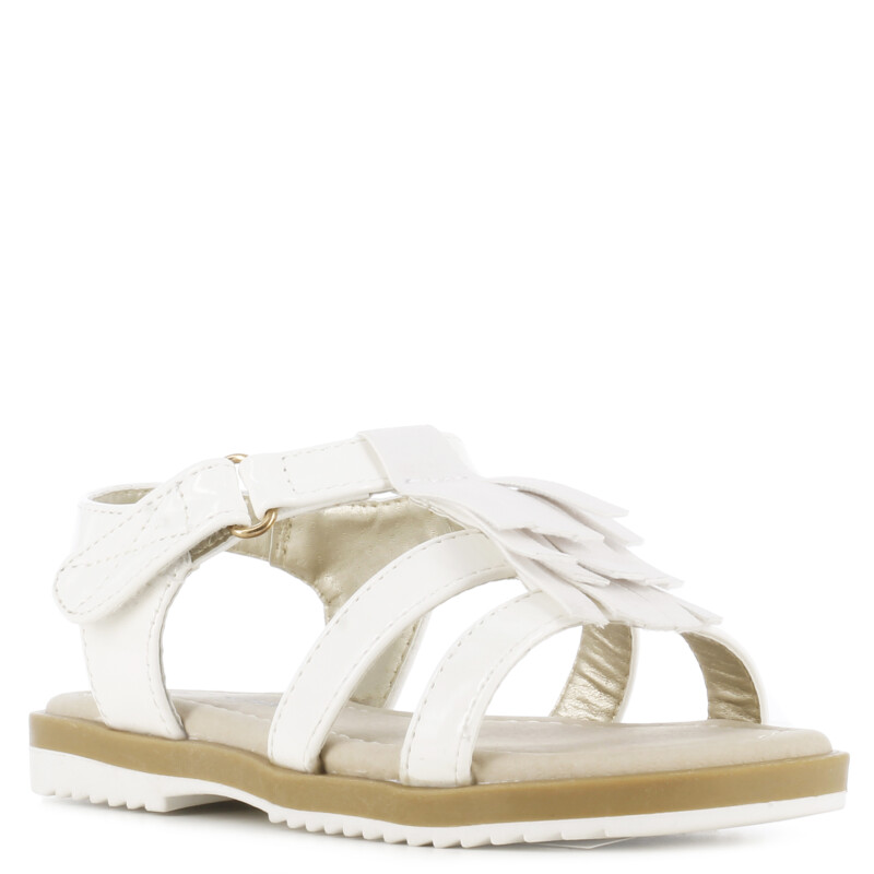 Sandalia de Niña MINI Miss Carol casual con flecos Blanco