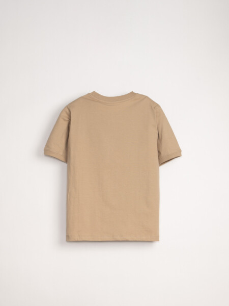 Remera básica manga puño Beige