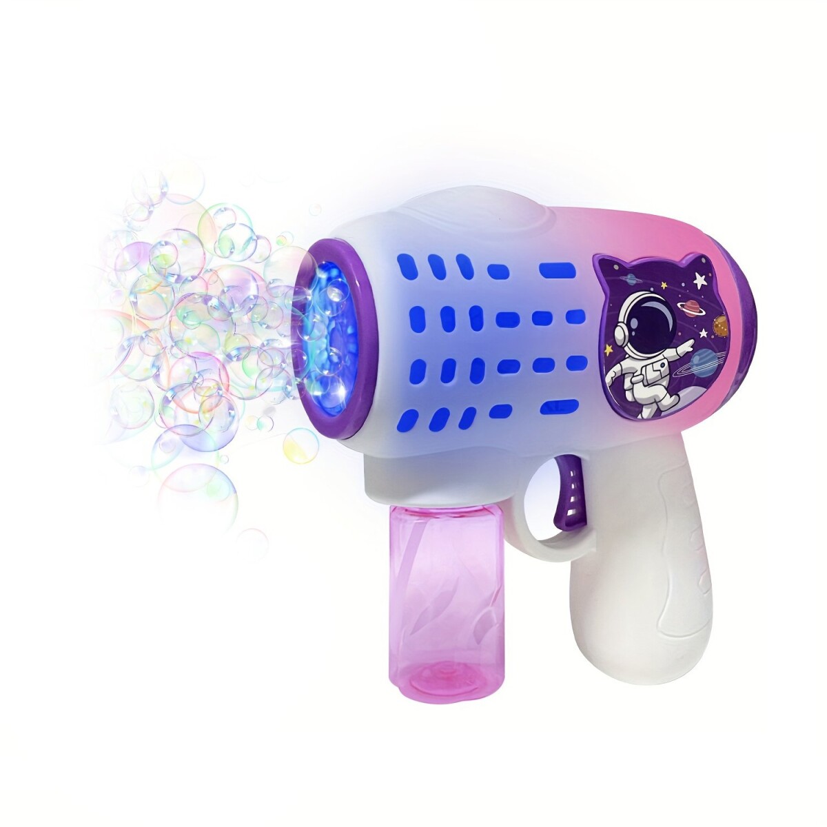 Bazooka Burbujas Pistola Burbujero Astronauta Luces A Pilas - Variante Color Blanco 