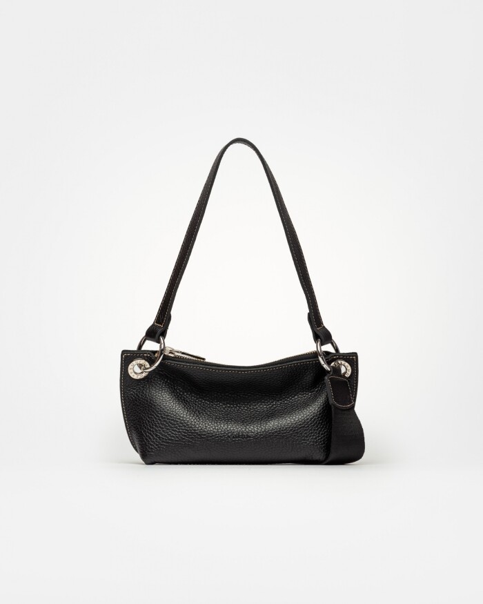 Mini bag Anya en cuero graneado Negro