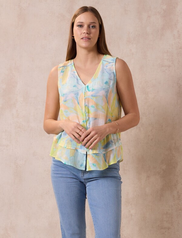 Blusa Printed MULTI/AMARILLO