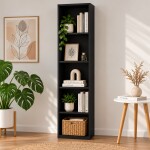 BIBLIOTECA 5 ESTANTES NEGRO