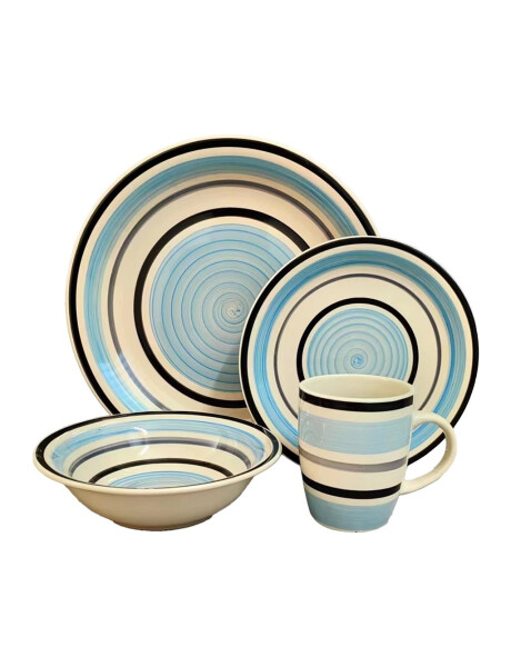 JUEGO VAJILLA 16PCS 27/19/18/295ML AZUL/NEGRO JUEGO VAJILLA 16PCS 27/19/18/295ML AZUL/NEGRO