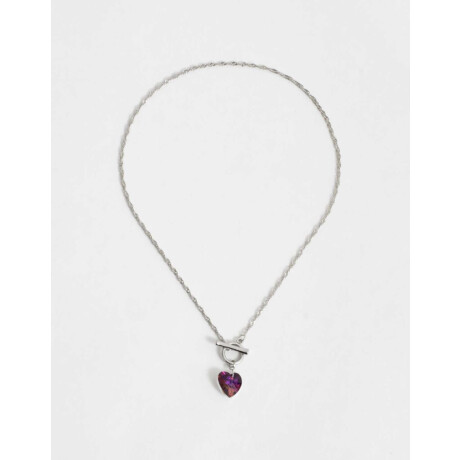 Collar Con Dije De Corazón Plateado